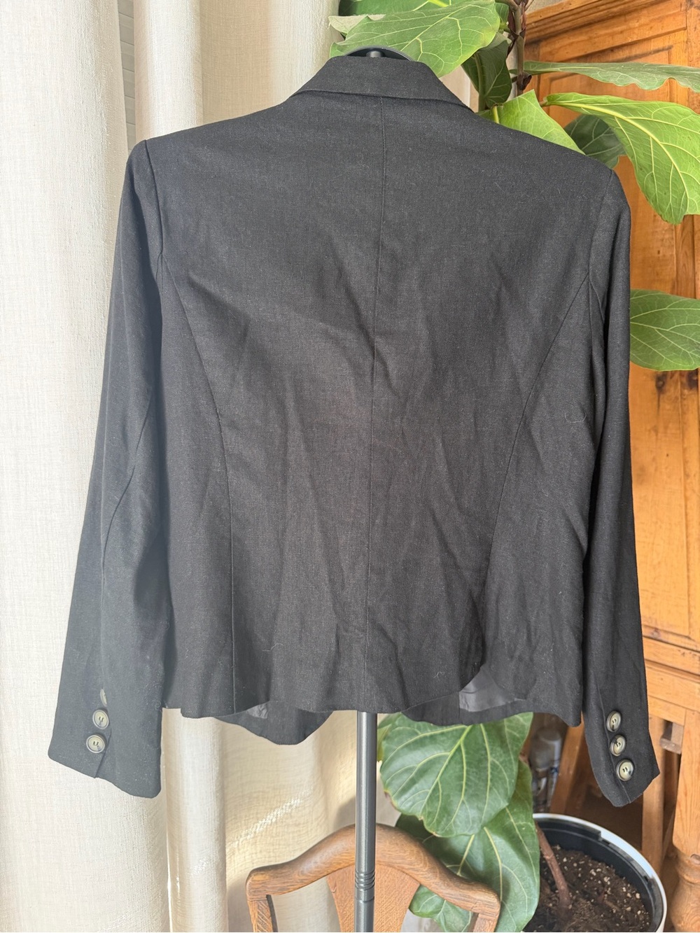 Halston Heritage Black Women's Single-Button Tailored Blazer - Picture 4 of 6